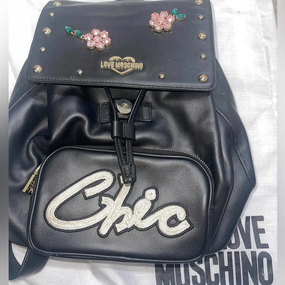 Love Moschino leather backpack